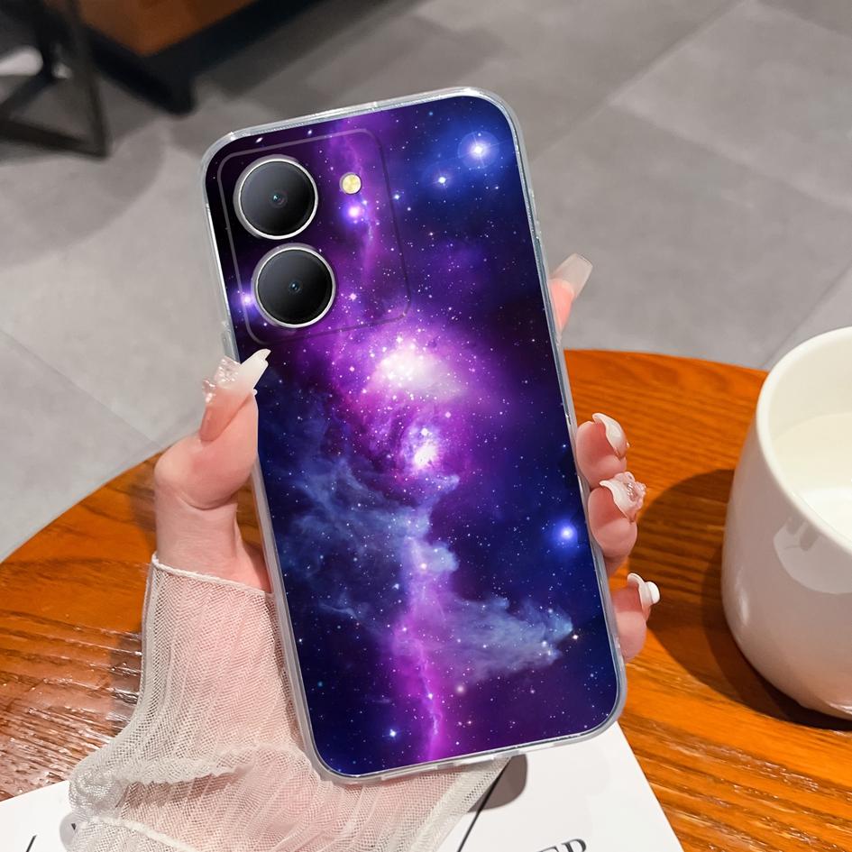 Phone Case For Vivo Z5X Z1 Pro Y77e Y9s Y91C Y83 Y90 Y97 Cover Fashion Starry Sky Phone Bag Shockproof Transparent Matte Soft Silicone For Vivo Bumper