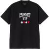 Carhartt WIP SS26 Летняя футболка с принтом логотипа S/S Deck Script Повседневная с принтом букв на груди Свободная простая футболка с коротким рукавом Унисекс футболка I037548-89-XX