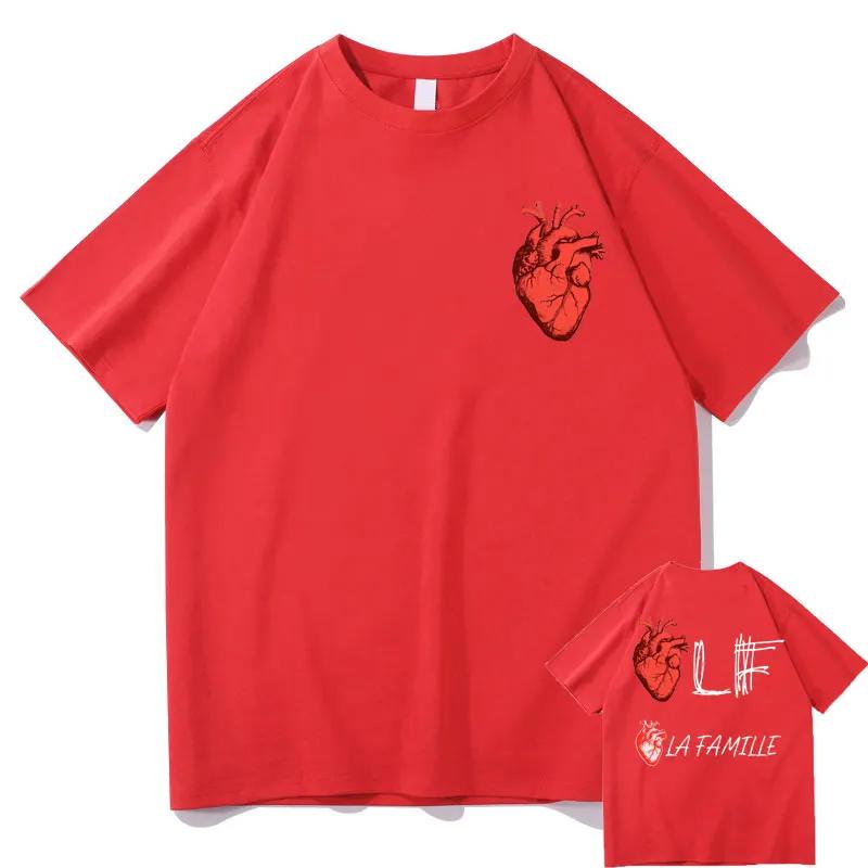 Lf La Tamille Heart Tshirt Le Monde Chico Album PNL The Family Tshirts Men Women HipHop Oversized T Shirts Man Loose Tops Tees