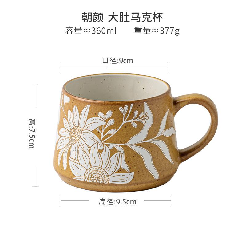 Treasure Exquisite Pattern Ceramic Cup Gift For Girls Practical High-End Coffee Cup Export