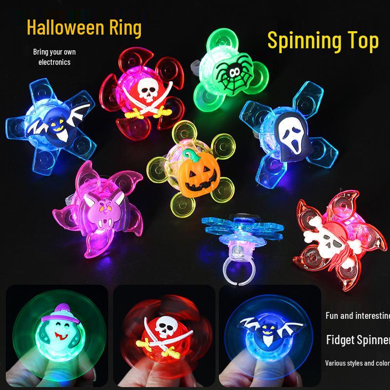 Halloween Light-Up Rings - Pumpkin, Skull, and Bat Designs for Parties