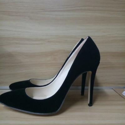 Женские туфли-лодочки, классические сексуальные леопардовые туфли из флока на высоком каблуке с острым носком, женские туфли-лодочки, бархатные весенние свадебные туфли для вечеринок, большой размер