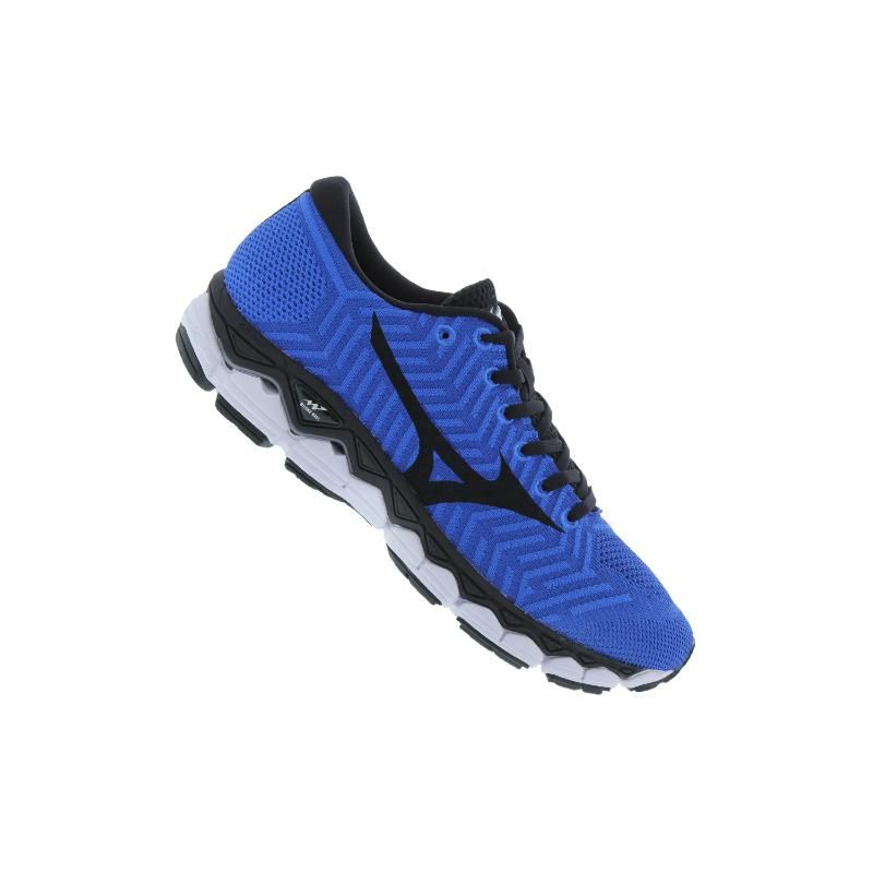 Mizuno Waveknit S1 Удобная сетка Амортизирующая Прочная Дышащая Низкий верх Кроссовки для бега Унисекс Синий Черный J1GC182510