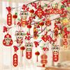 16/30pcs Mini Lantern New Year Greeting Card Snake Year Plant Hang Tag  2025 Spring Festival