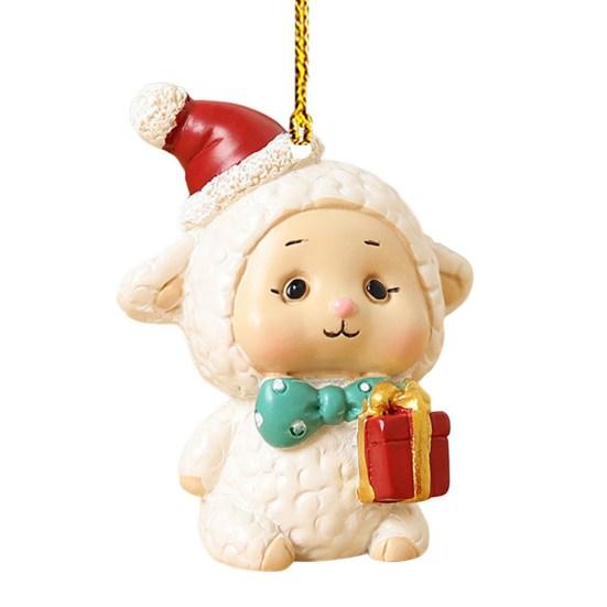 Рождественские подвесные украшения в виде животных 3D мультфильм Санта-елка Лось Медведь Собака Кошка Банни Овца Многоразовые рождественские елочные украшения Подвеска Праздничные принадлежности Подарок