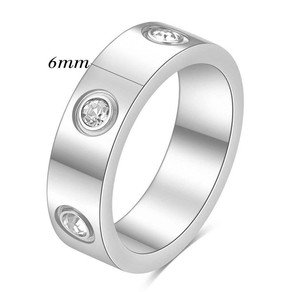 Fashion Screw Wedding Zircon Ring for Women Simple Stainless Steel Rose Gold Color Jewelry FingerRing Party Accessories Hot Sale