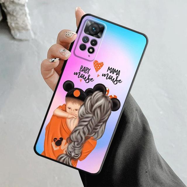 Чехол для телефона Xiaomi Redmi Note 12 11t 11s 11 10 8 Pro 9 9s 9t 8t для Mi 10 8 9a 9c 10c K40 в виде ракушки Super Mom для маленьких девочек и мальчиков