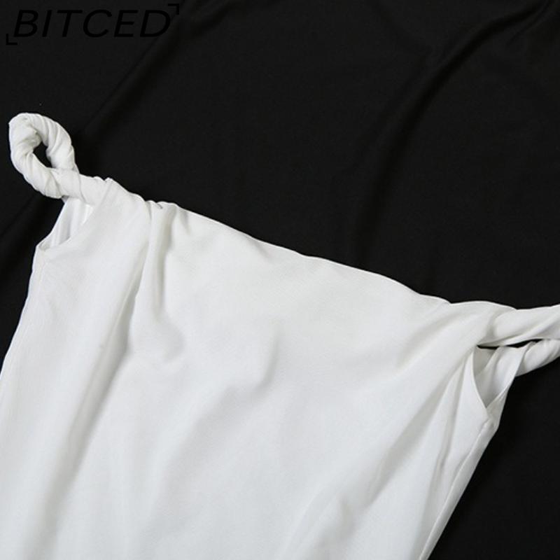 BITCED Весенний женский однотонный облегающий уличный топ без бретелек, без рукавов, с открытой спиной