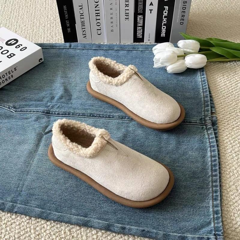2024 Высококачественная обувь Женские тапочки с закрытым носком Теплые повседневные тапочки Женские тапочки с круглым носком на плоской подошве с уличной обувью для женщин