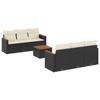 VidaXL Salon de Jardin avec Coussins 7 pcs, Canapés de Terrasse, Ensemble de Meubles de Patio, Mobilier d'Extérieur, Noir 3225790