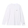 Long Long Round One Point Long Sleeve Basic White X Beige L [Champion] T-shirt, Sleeve, Neck, 100% Cotton, Embroidery, Logo, T-Shirt, C8-X408, Men's