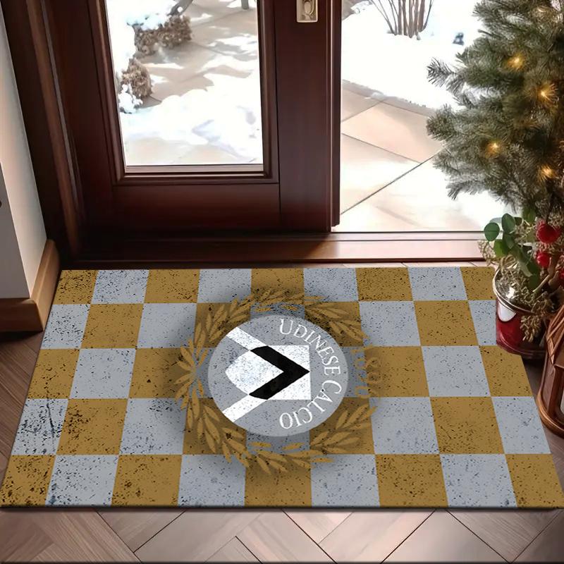 1PC Udinese Calcio Crest Rug Game Carpet, Floor Mat for Bedroom Living Room Entryway Rug, Home Decor Idea Gift for Christmas birthday