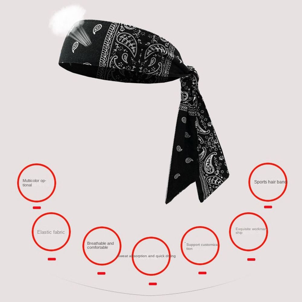 Moisture Wicking Tie Back Headbands Cotton Sweatband New Running Headbands Men Women