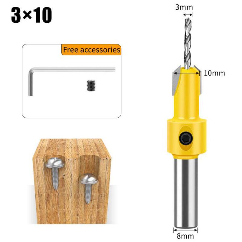 Деревообработка Зенковка Дрель Перфоратор Сверло с головкой из сплава Сверло для крепления шурупов по дереву Сверло-бит