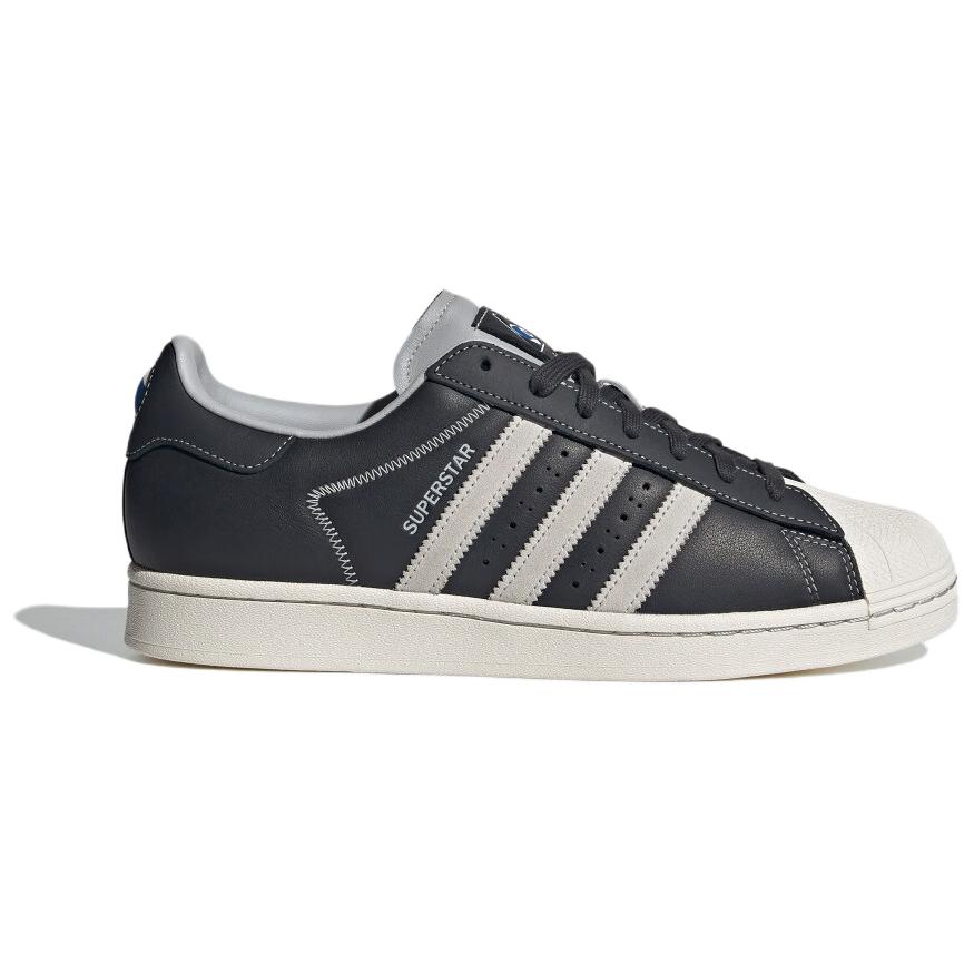 Adidas Superstar Carbon Grey Contrast Stitch Unisex Sneakers Black Cloud-White Grey-Two IF1780