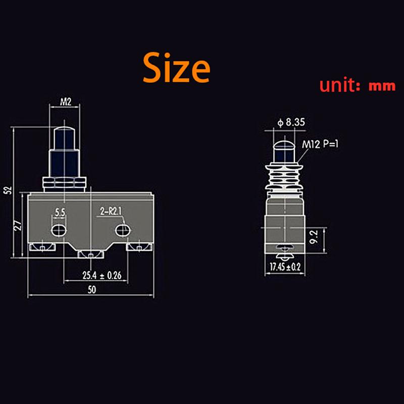 Z-15Gq-B Кнопочный плунжерный микровыключатель мгновенного действия SPDT 15A 250Vac G35