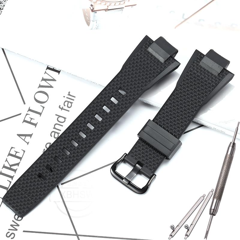 Смоляной ремешок для часов Casio Steel Heart GST-B400 Мужской Спортивный Водонепроницаемый Браслет с Быстросъемным Замком Резиновый Аксессуары