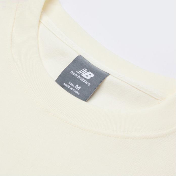 New Balance T Shirts Men's Ivory White Crew Neck Moderate NEF31341-IV