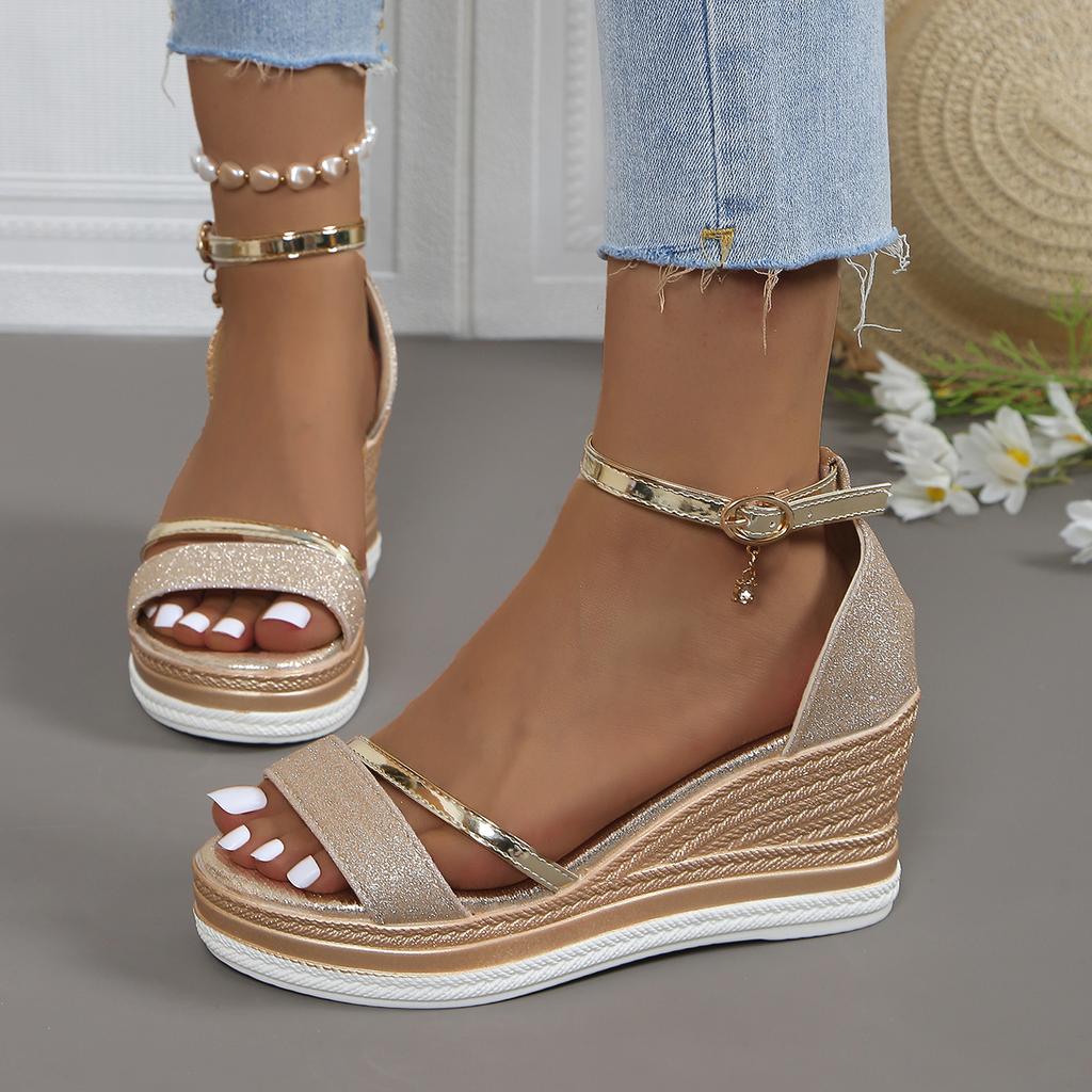 Women Wedges Sandals 2024 New Summer Comfortable Shoes for Women Round Toe Platform Sandals Women Designer Fashion Sandals