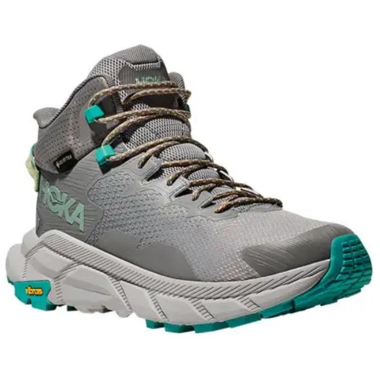 HOKA One One Trail Code Gtx Удобные Универсальные Нескользящие Прочные Полувысокие Функциональные Ботинки для Активного Отдыха Мужская Обувь Серый 1123165-GCQ