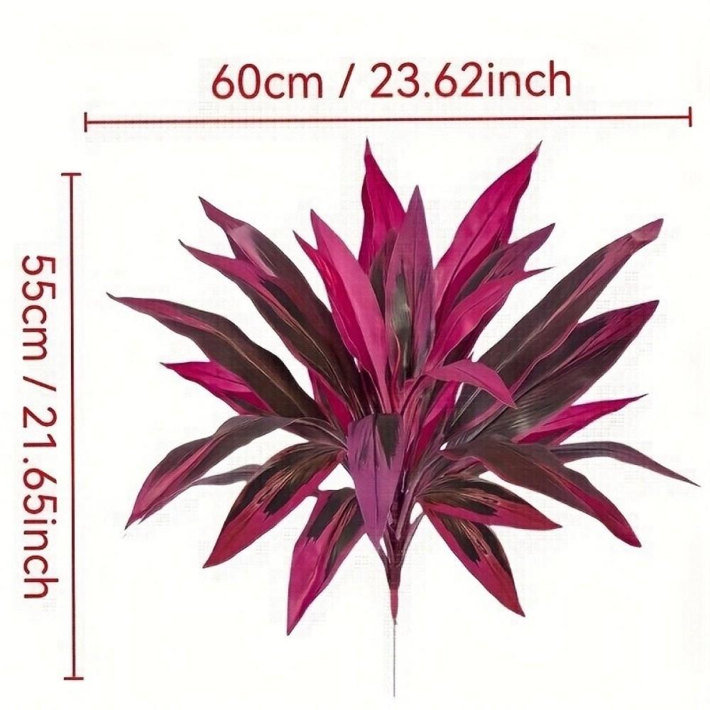 Realistic Leaves Fake Tropical Palm Plants Plastic Shrub Cordyline Fruticosa Plants Living Room