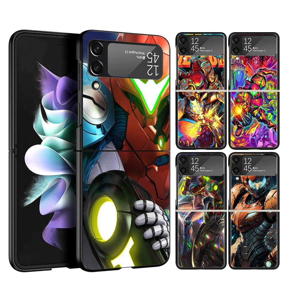 Game M-Metroids Cover Phone Case For Samsung Galaxy Z Flip 7 6 5 4 3 5G Flip7 Flip6 Flip5 Flip4 Flip3 Black Fundas Shell