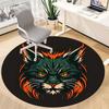 1pc Feline Flame Office Round Area Rug, Indoor Mat Suitable For Office, Under Office Chairs Bedroom Living Room Home Decor, Room Deco