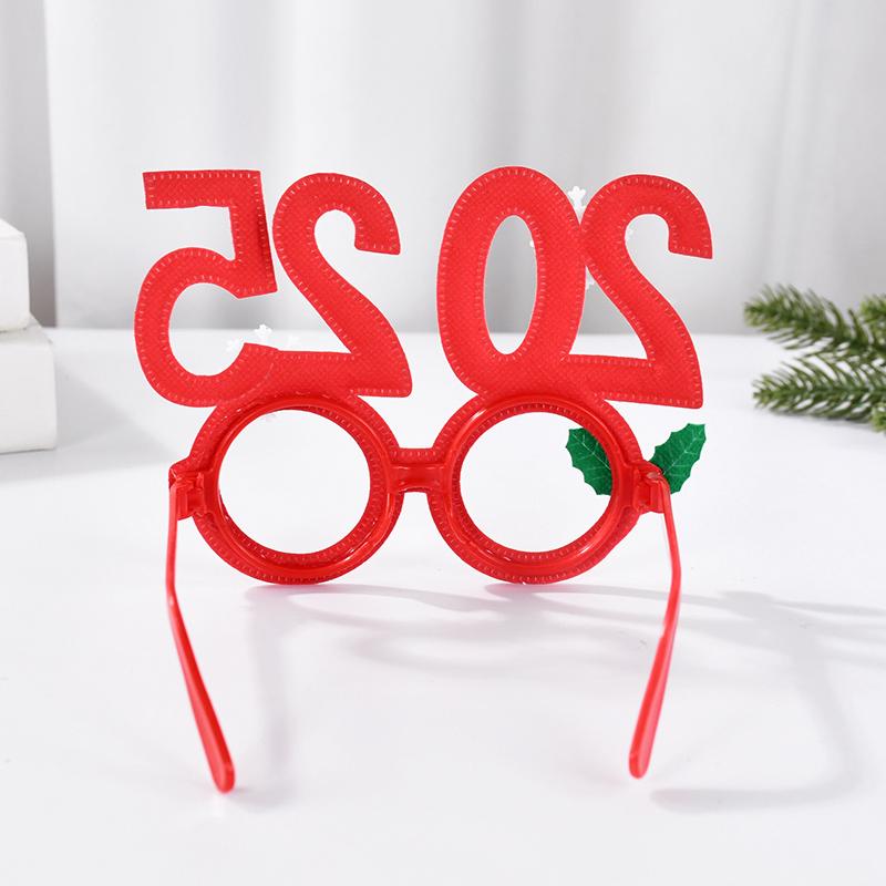 4pcs Christmas Glasses 2025 New Year Party Photo Props Xmas Decorations Kids Adult Eyeglasses Photobooth Gifts Home Supplies