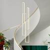 Modern LED Stair Long Chandelier Geometry Villa Duplex Pendant Lamps Luster Luxury Loft Living Room Hanging Light Fixture