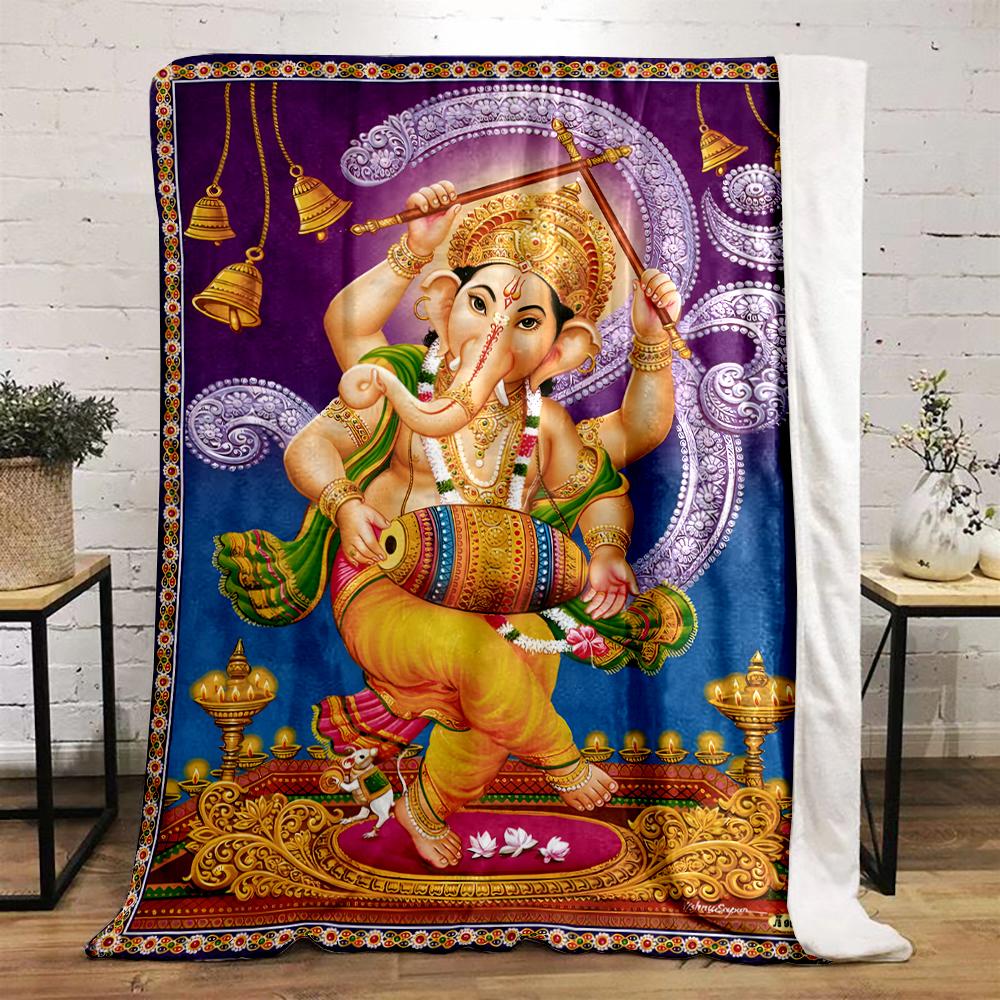 Colorful Hindu Deity Dance Blanket DesignFlannel blanket for bedroom, living room, sofa, and nap