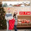 Christmas Yard Banner, Santa Claus and Reindeer Winter Holiday, reindeer patio winter decor