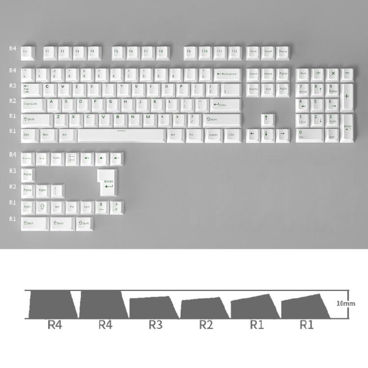 126 шт. Колпачки для клавиш PBT Минималистичные колпачки для механических клавиатур Переключатели Двухцветное литье Непрозрачные