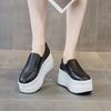 Fashion 8cm Women's Slip On Loafers with Thick Bottom and Waterproof Platform for Autumn Season