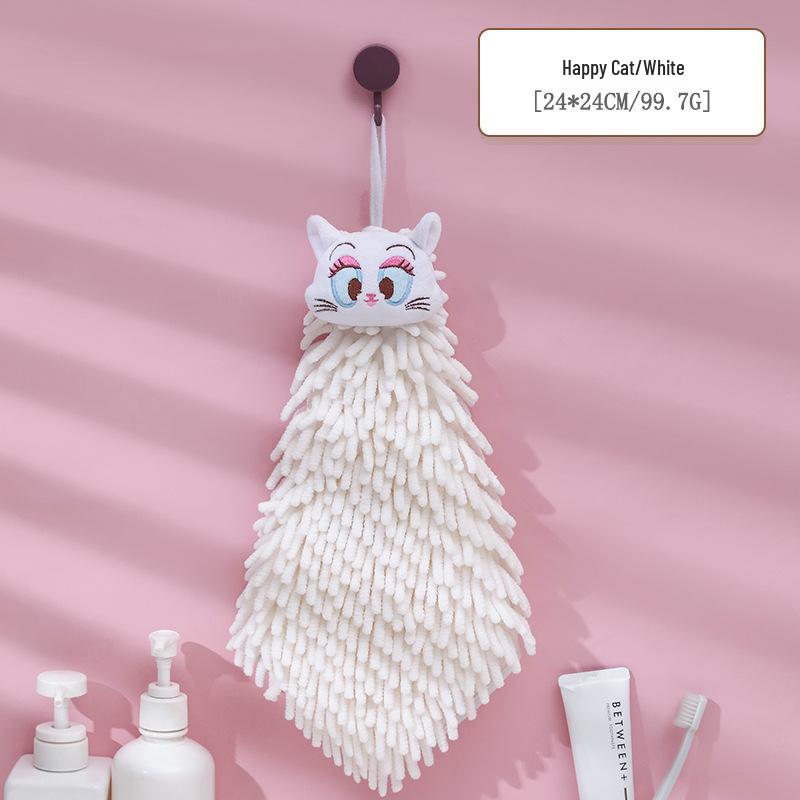Chenille Cartoon Hanging Hand Towel - Cute, Stylish, Hangable Kitchen & Children's Towel