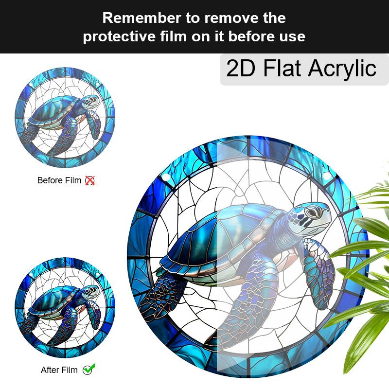 Acrylic Sea Turtle Suncatcher Stained Glass Effect Window Hanging Ornament Turtle Lover Gifts