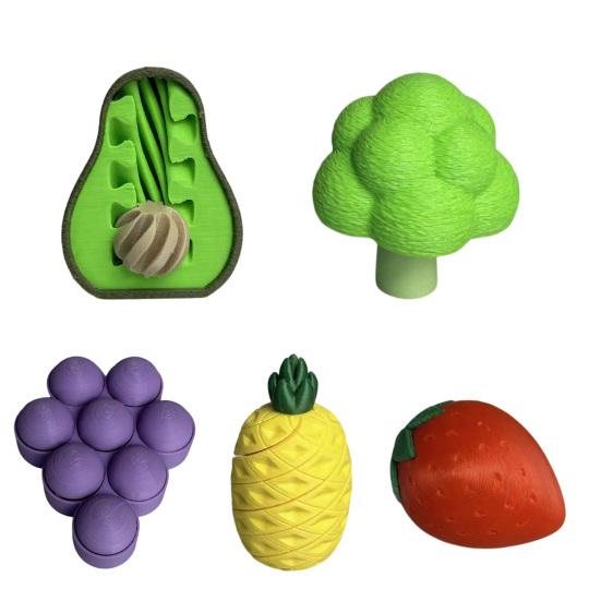 Huaqianguhh 3D-печатные овощи и фрукты, игрушка-антистресс, гибкая растягивающаяся пиксельная фруктовая игрушка-фиджет для снятия тревоги, портативное настольное украшение