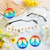 60's 70s Style Hippie Costume Accessories Set Necklace Earrings  for Groovy Party Girls