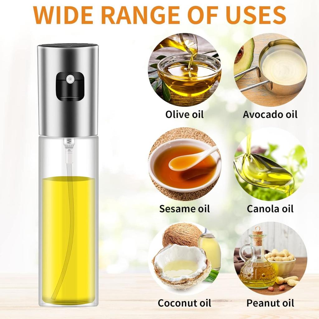 BBQ Cooking Oil Sprayer 100ml Olive Oil Sprayer Stainless Steel Portable Kitchen Gadget for Air Fryer Salad BBQ Oil Dispenser