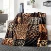 Leopard Print Home Customize Your Name Blankets Soft Comfortable Lightweight Blanket For Picnic Sofa Office Bed Living Room Perfect Gift For Friends