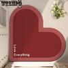 Красный коврик для ног в форме сердца, моющийся коврик для двери в ванную, впитывающий и нескользящий коврик для ног