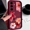 Чехол с цветочным принтом для Samsung S25 Ultra S24 FE S23 S22 A56 A36 A16 A15 A55 A35 Мягкий матовый противоударный чехол для телефона из ТПУ