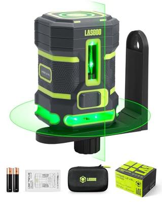 Зеленый лазерный уровень LASGOO, самовыравнивающийся, 360° горизонтальная лазерная линия, вертикальная лазерная линия, 4 уровня яркости, импульсный режим, для пола, плитки и строительства стен