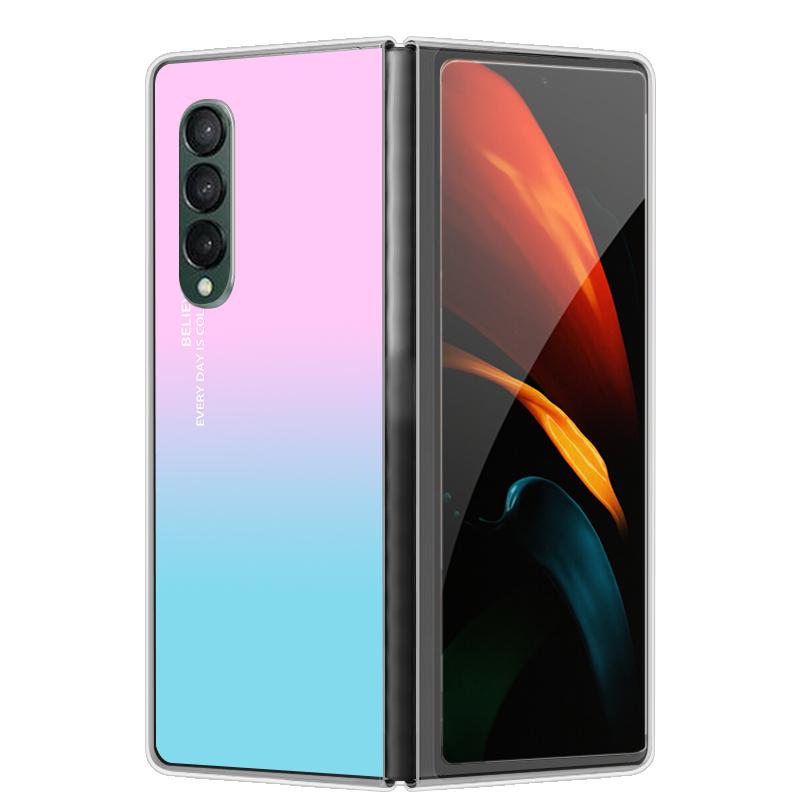 Чехол для Galaxy Z Fold 7 6 5 3 4 2 Прозрачный Жесткий Складной Роскошный Расписной Для Samsung Z Fold 7 Fold Специальный Fold2 Прозрачная Крышка