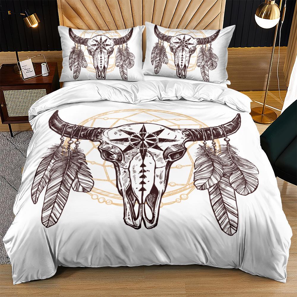 Постельное белье с цифровой печатью, удобный пододеяльник для домашнего декора спальни, 1 пододеяльник и 2 наволочки на молнии