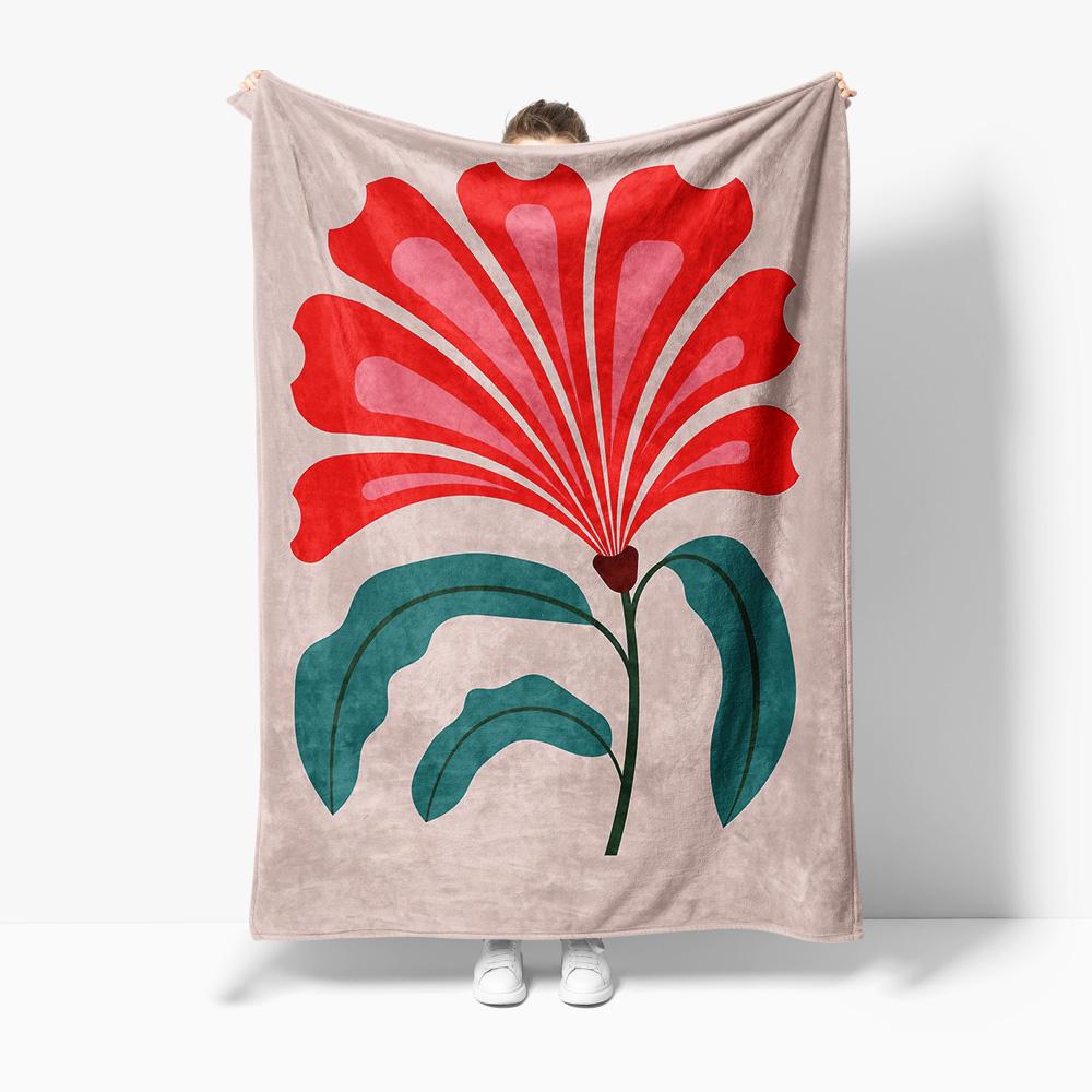 Vibrant Floral Design Throw Blanket Decorative Bed Sofa Cover for Women Teens Gift