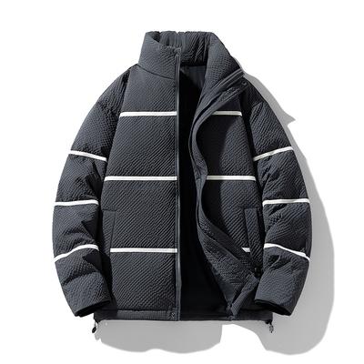 Зимняя Новая Корейский Стиль Свободная Повседневная Универсальная Куртка Пуховик со Стойкой