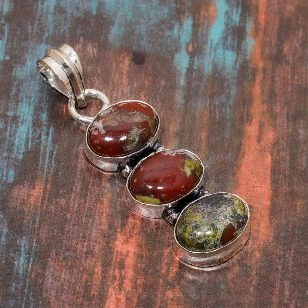 Dragon Blood Gemstone Handmade 925 Sterling Silver Jewelry Pendant For Her