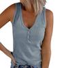 Summer Female Tank Tops Button Undershirt Solid Color Vest V-neck Sleeveless T-shirt Tops