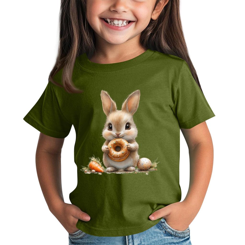 Детская футболка с коротким рукавом и принтом животных, повседневный топ