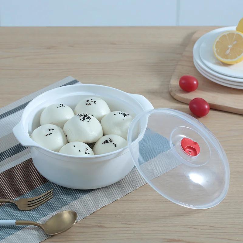 S/M/L Microwave Oven Special Box Steamed Dumpling Rice Container Heated Soup Pot Hot Steamed Buns With Lid Cooking Gadget